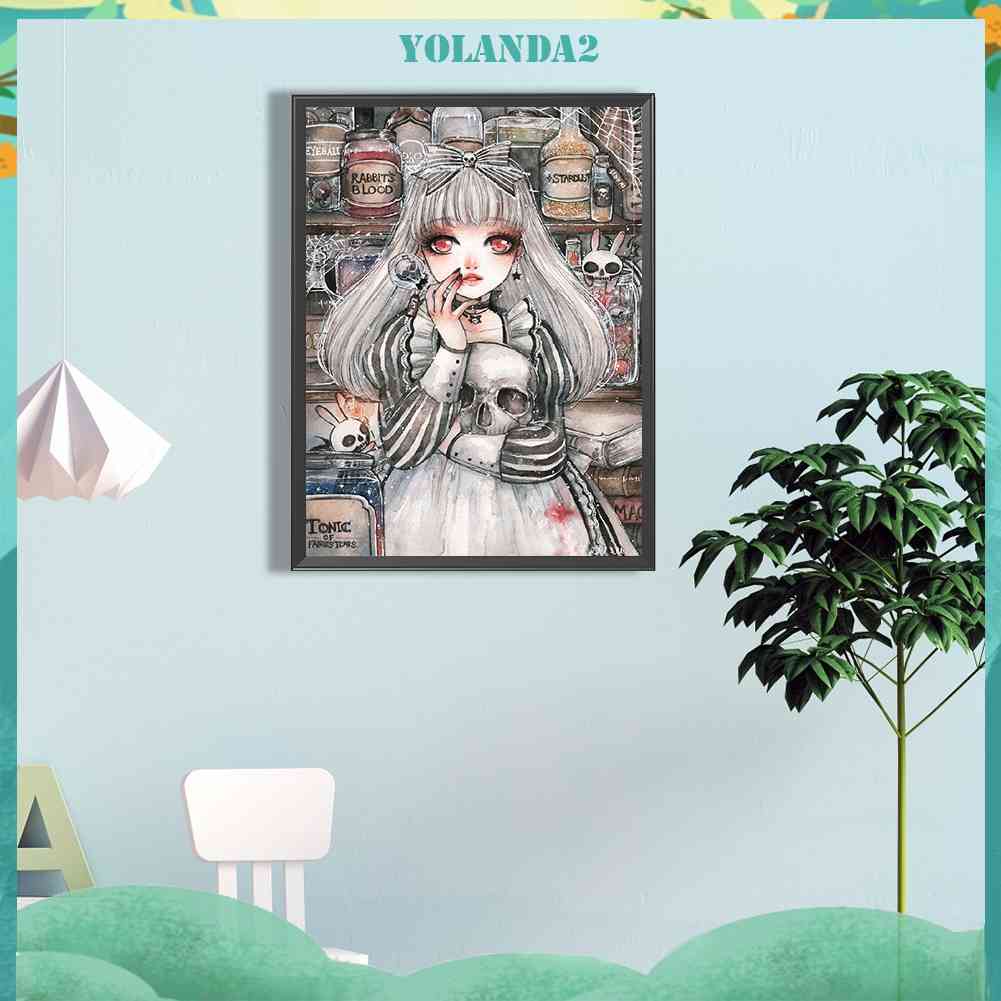 Tranh Đính Đá Kim Cương Toàn Bộ 5D DIY Hình Vẽ Cô Gái Trang Trí Nhà Cửa