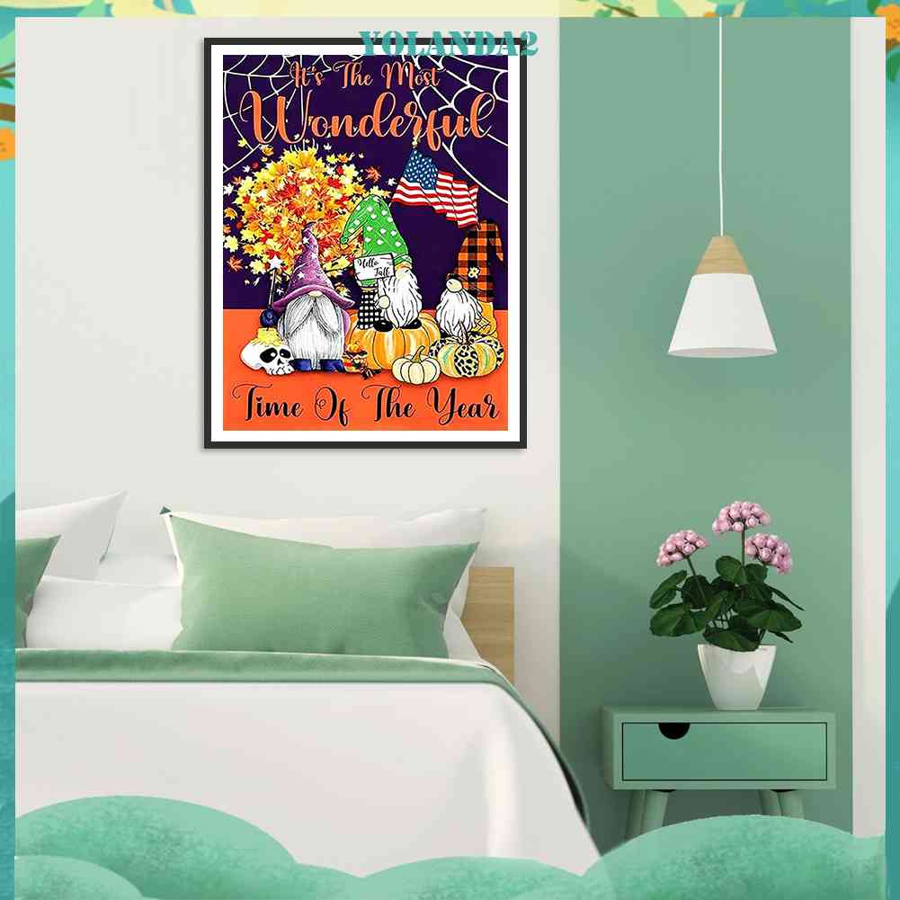 Tranh Đính Đá Kim Cương Toàn Bộ 5D DIY Hình Vẽ Bí Ngô