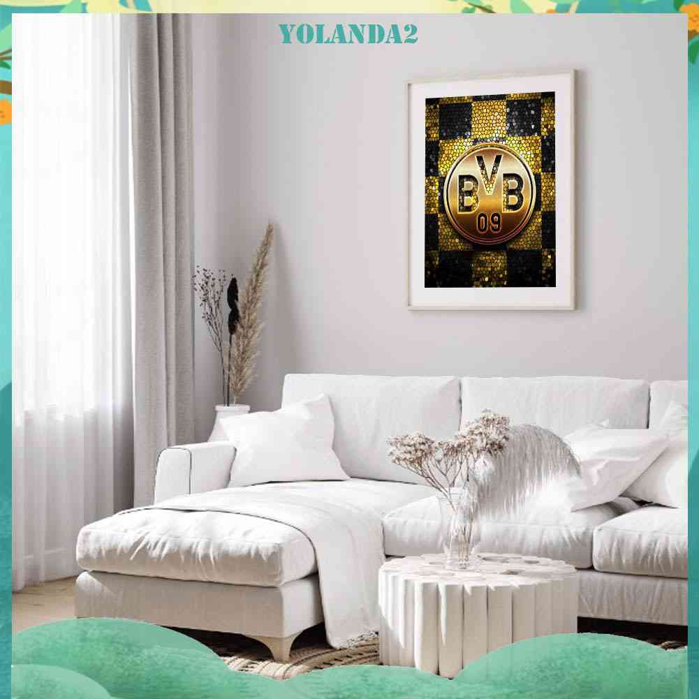 Tranh Đính Đá Kim Cương Toàn Diện Hình Logo Đội Bóng Dortmund