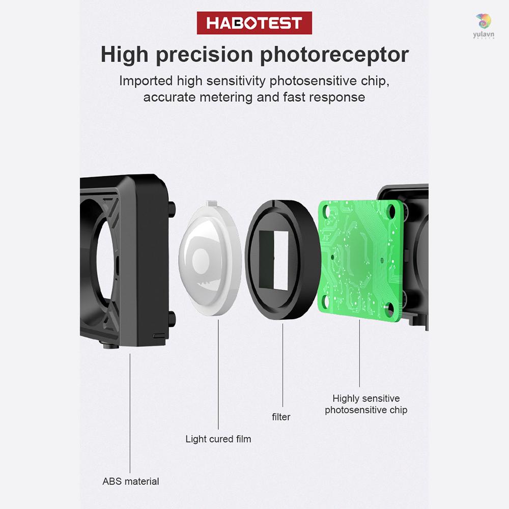 Máy Đo Độ Ẩm Kỹ Thuật Số HABOTEST HT603 200,000 Lux Có Màn Hình Hiển Thị LCD