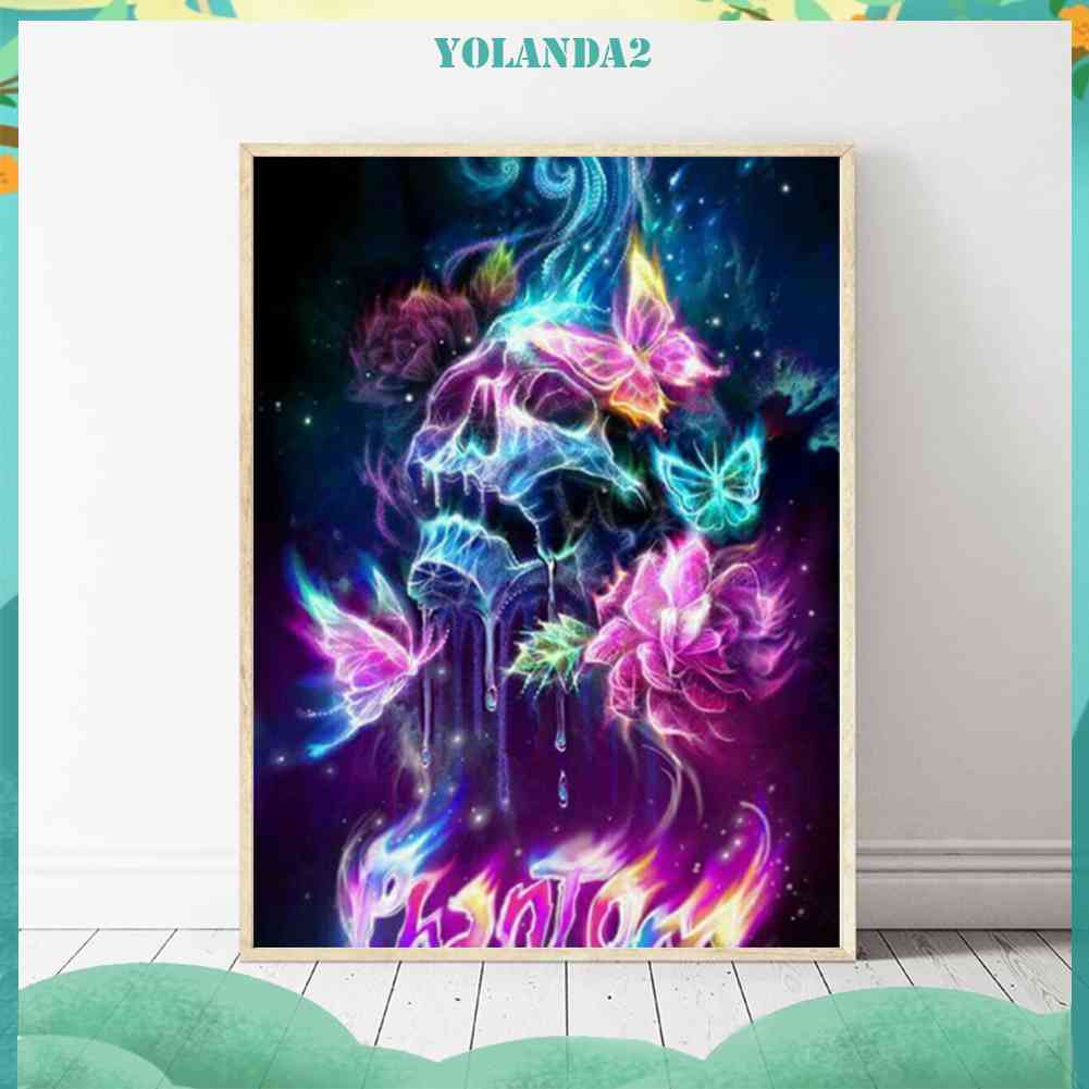 Tranh Đính Đá Kim Cương Toàn Bộ 5D DIY Hình Đầu Lâu