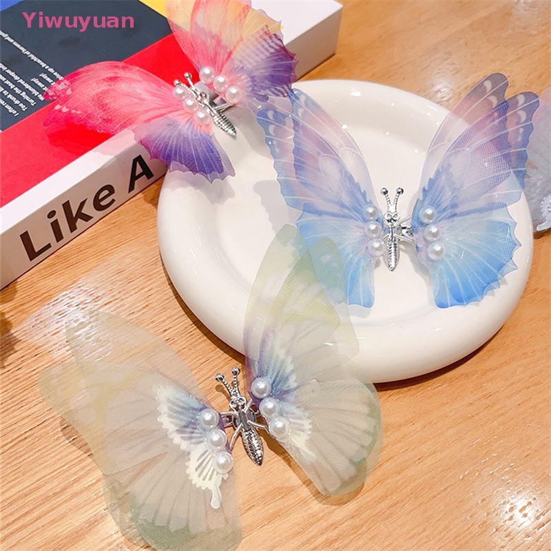 < Yiwuyuan > Kẹp Tóc Hình Bướm Phong Cách Cổ Điển Cho Bé Gái