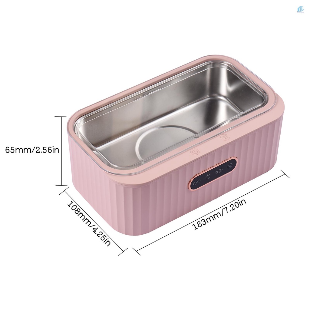 Máy Làm Sạch Trang Sức Siêu Âm Mini 400ml 45KHz 4 Chế Độ Hẹn Giờ