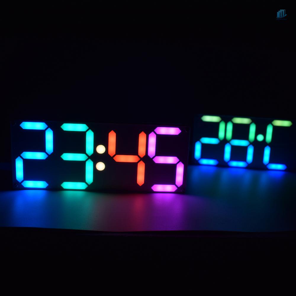 Bộ Đồng Hồ Thông Minhwatchinone DS3231 DIY 4 Chữ Số Có Đèn LED Màu Cầu Vồng Và Ốp Trong Suốt
