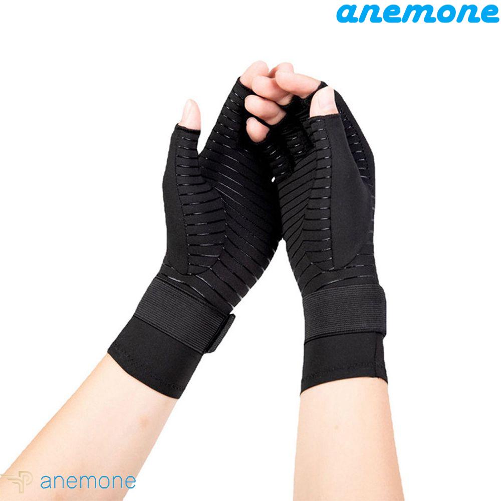 Găng Tay Hở Ngón Bằng Silicone Sợi Đồng Thoáng Khí Chống Mồ Hôi Dành Cho Nam Nữ