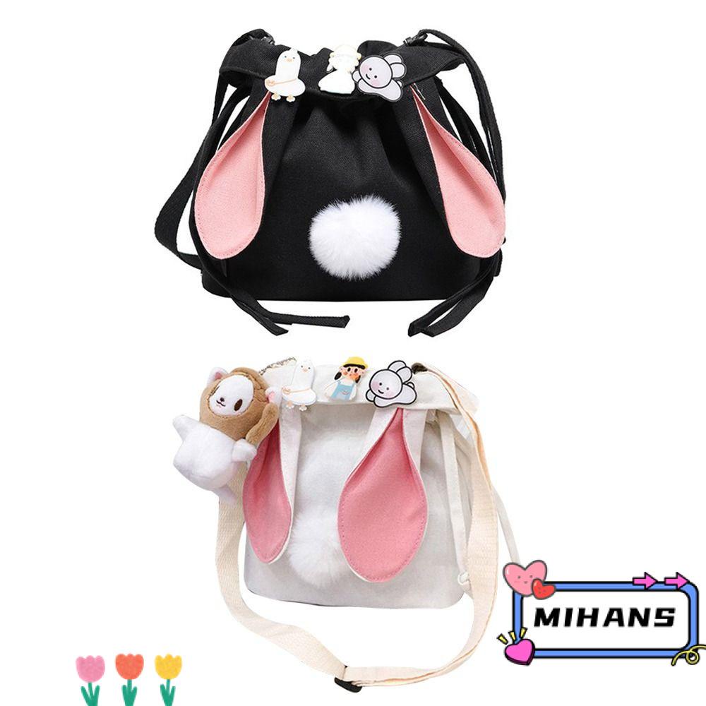 Túi Đeo Chéo Dây Rút Thiết Kế Hình Thỏ Dễ Thương Cho Nữ