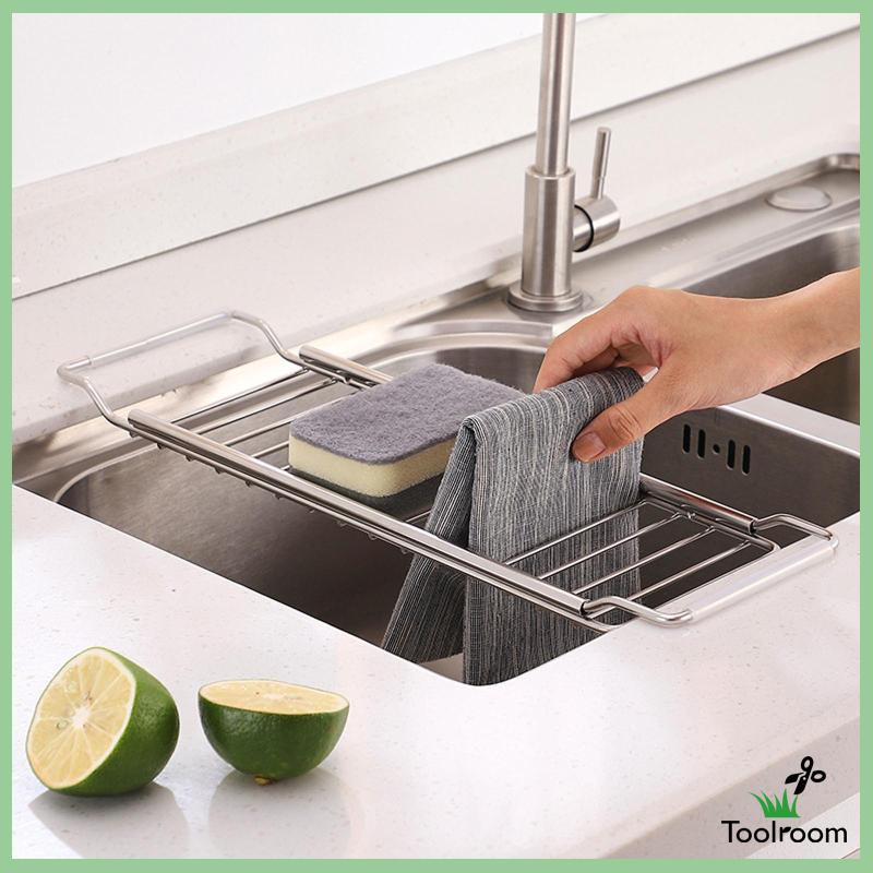 Giá Đỡ Inox Gắn Bồn Rửa Chén Ráo Nước Chống Gỉ Có Thể Điều Chỉnh