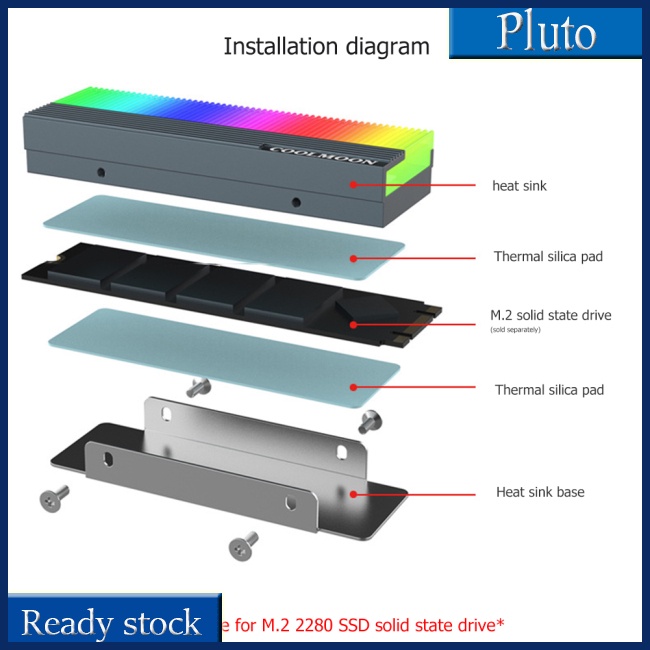 Mới Đế Tản Nhiệt Ổ Đĩa Cứng Cm-m73s M.2 Argb SSD 2280 Chất Lượng Cao