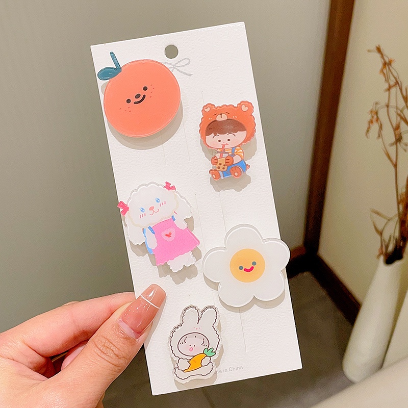 Set 5 Ghim Cài Áo Họa Tiết Hoạt Hình Đáng Yêu
