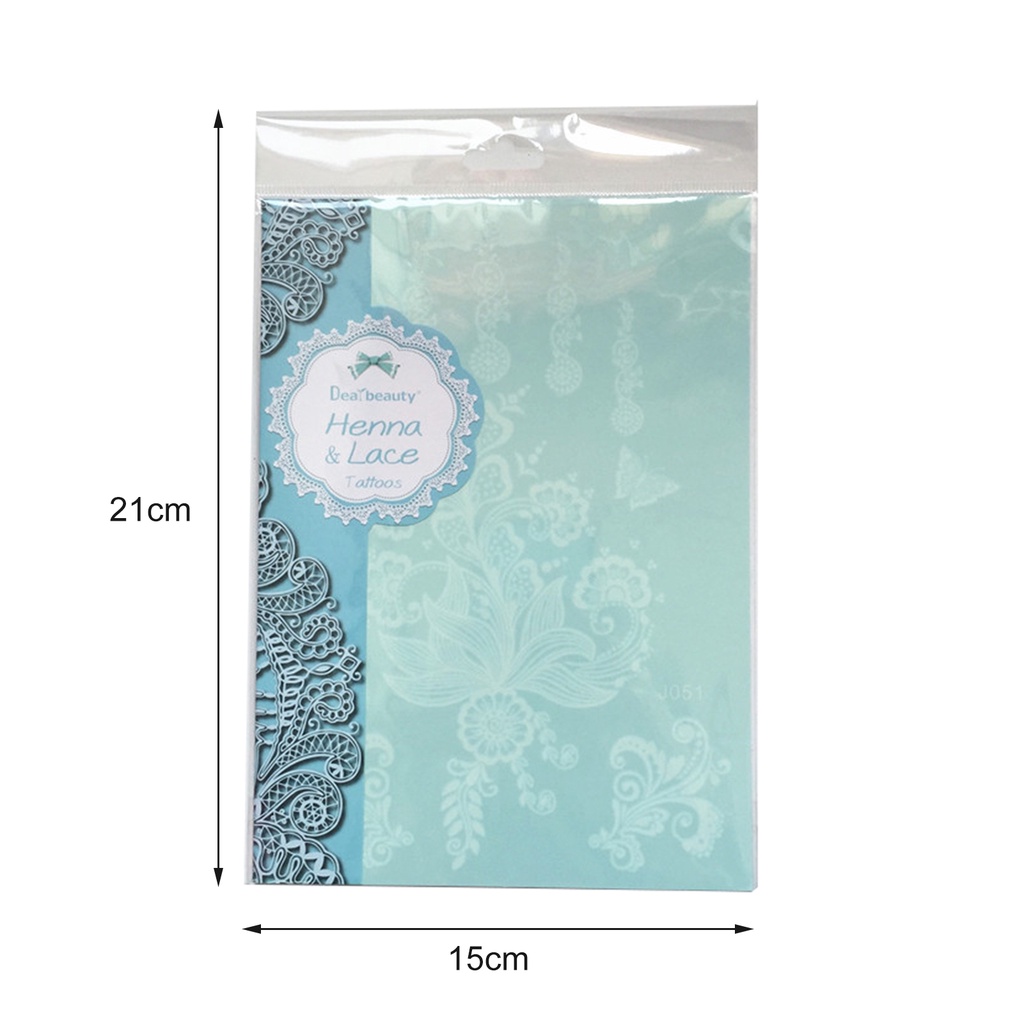 Hình Xăm Tạm Thời Bằng Ren Trắng Quyến Rũ An Toàn Cho Tiệc Tùng