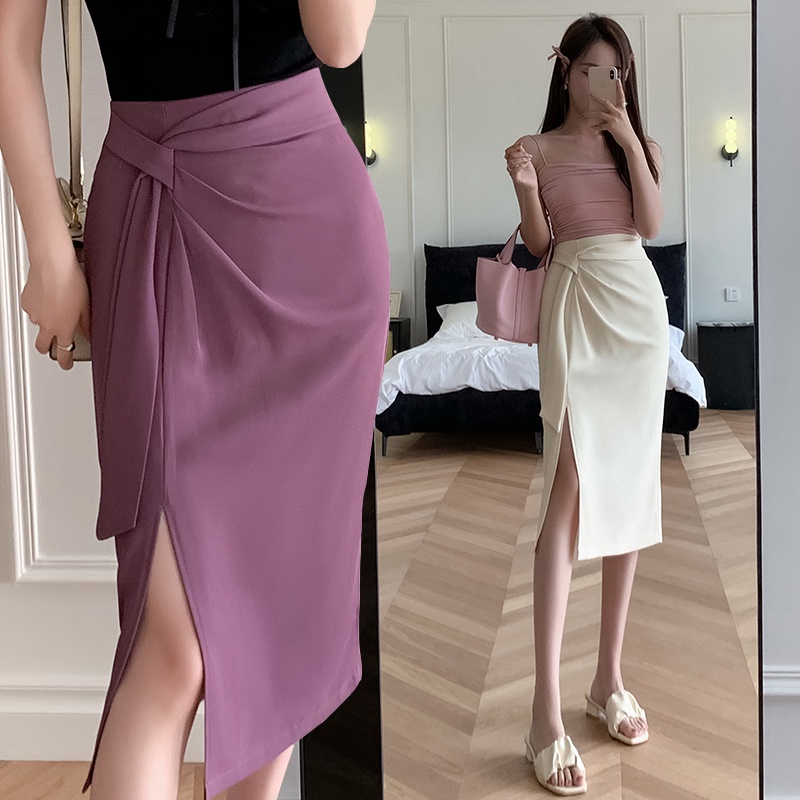 Chân Váy Xẻ Tà Lưng Cao Thời Trang Mùa Hè Hàng Mới Chất Lượng Cao Dành Cho Nữ