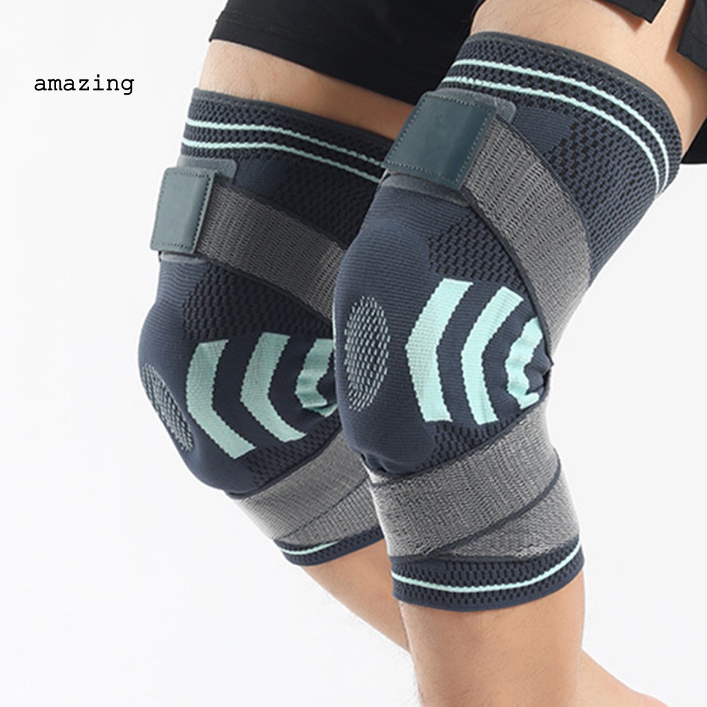 1 Băng Quấn Bảo Vệ Đầu Gối Bằng Vải Dệt Kim Co Giãn Thoáng Khí Hỗ Trợ Chơi Thể Thao