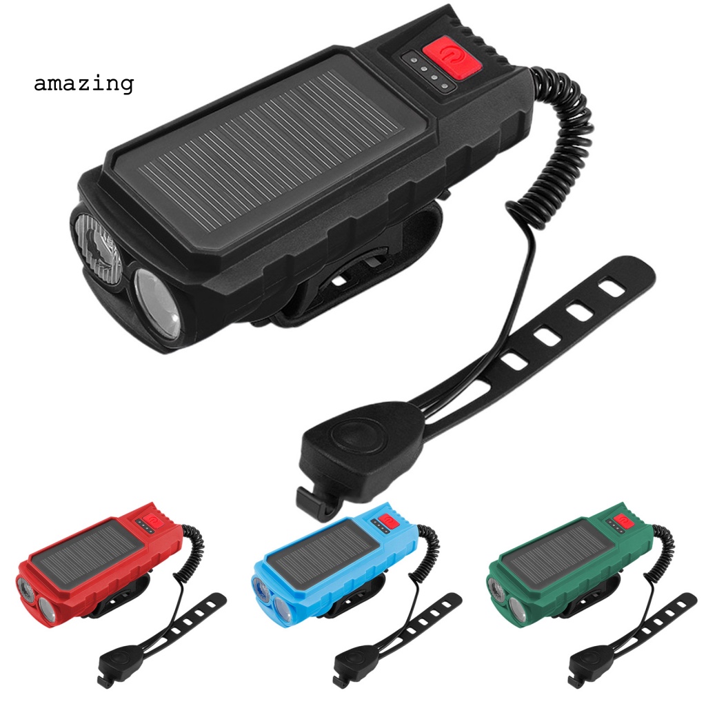 Đèn Pha Sử Dụng Năng Lượng Mặt Trời Chống Thấm Nước 400 Lumens Gắn Phía Trước Xe Đạp