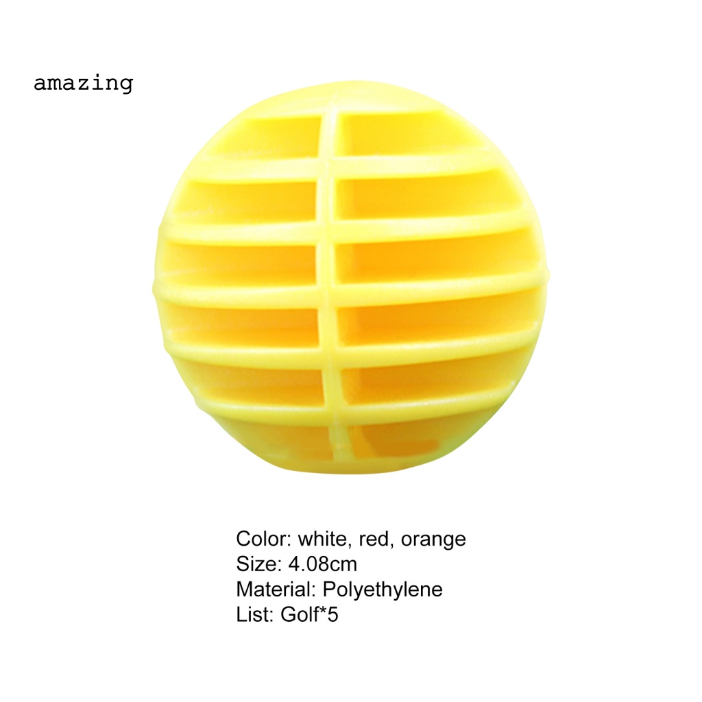 Bộ 5 Quả Bóng Golf Trong Nhà Chất Liệu PE Siêu Nhẹ Chống Mài Mòn