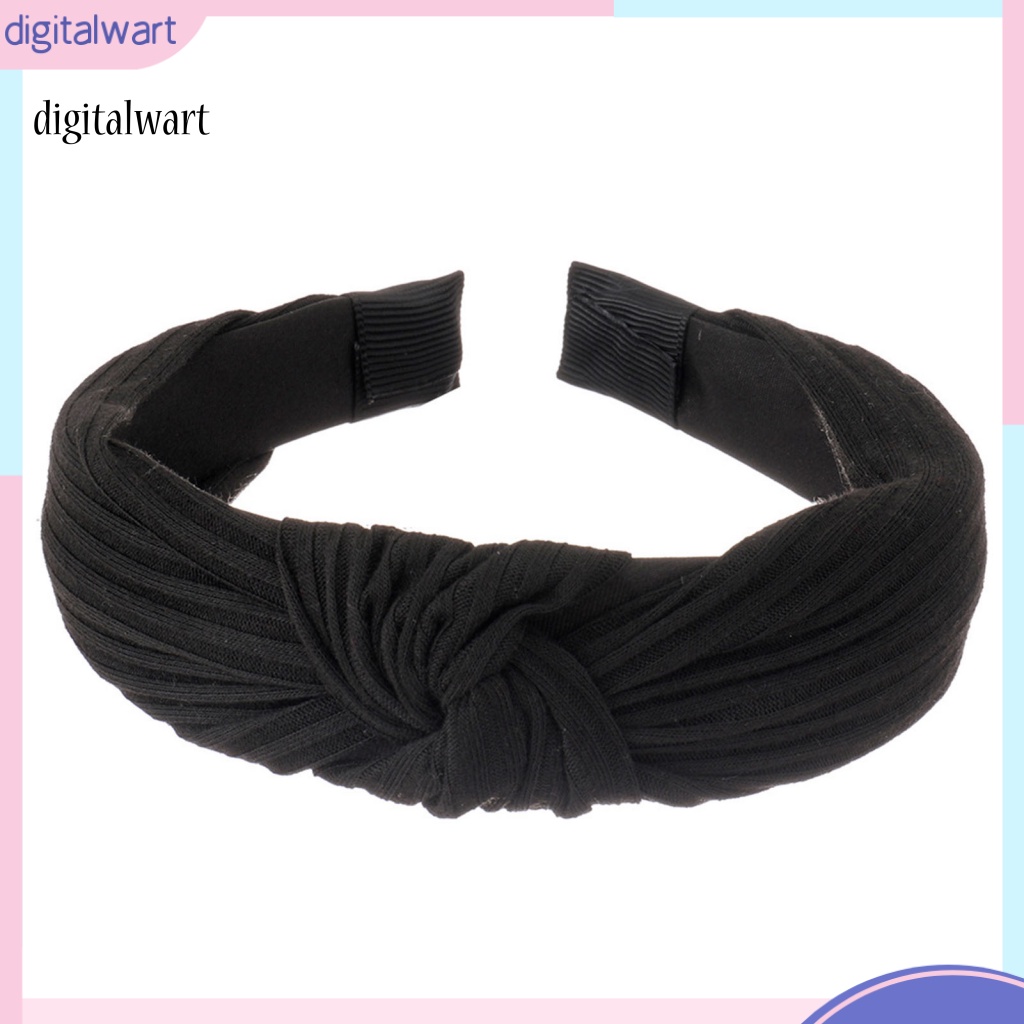 Kỹ Thuật Số| Băng Đô Cài Tóc Dệt Kim Co Giãn Chống Trượt Màu Sắc Đơn Giản Thời Trang Cho Nữ