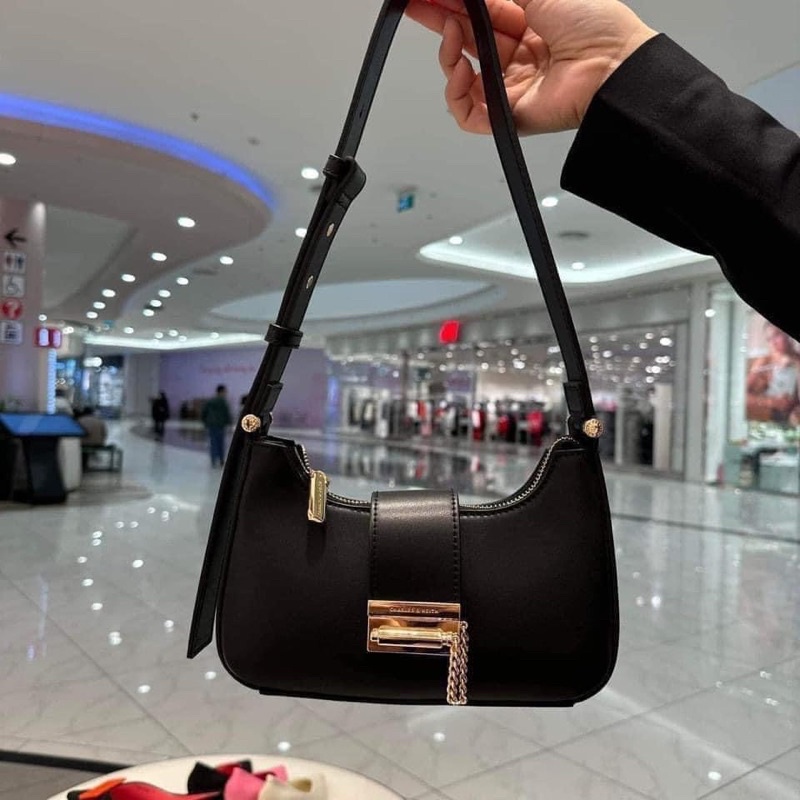 CNK - Túi đeo vai nữ phong cách Singapore, dây đeo vai rộng, khóa chuỗi, túi nách CK2-40271113