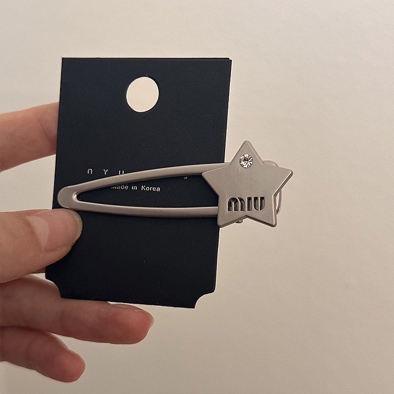 Kẹp Tóc Mỏ Vịt Bằng Kim Loại Màu Bạc Nhẹ Hình Ngôi Sao Sang Trọng Hàn Quốc Cho Nữ