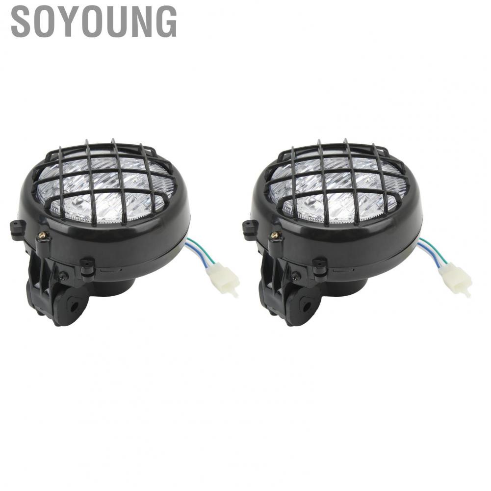 Soyoung Headlight Assembly Direct Replacement Long Durability High Brightness ATV Headlamps Protective Shockproof Scratchproof with