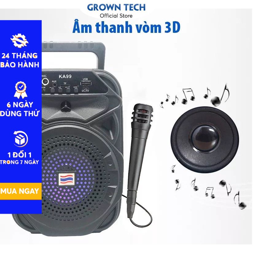 Loa không dây Bluetooth 5.0 Karaoke Công Suất Lớn kèm micro KA99 bảo hành chính hãng 24 tháng