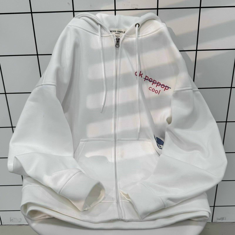 Áo Khoác Hoodie Nam Nữ, Zip Khóa Kéo POP-POP Vải Nỉ Bông Mềm Mịn Phong Cách Ulzzang Unisex Cá Tính Hot Trend. XTA