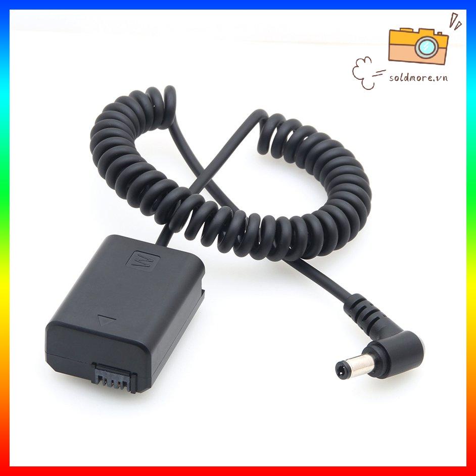 Bộ chuyển đổi ghép nối pin giả NP-FW50 với cáp cuộn đầu nối DC cho Sony