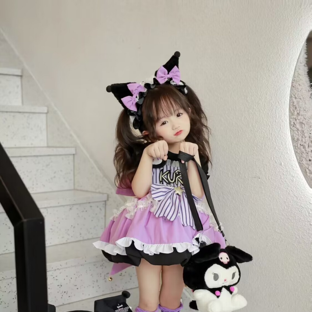 Đầm Hai Dây Mỏng In Hoạt Hình Phong Cách Lolita Xinh Xắn Cho Bé Gái