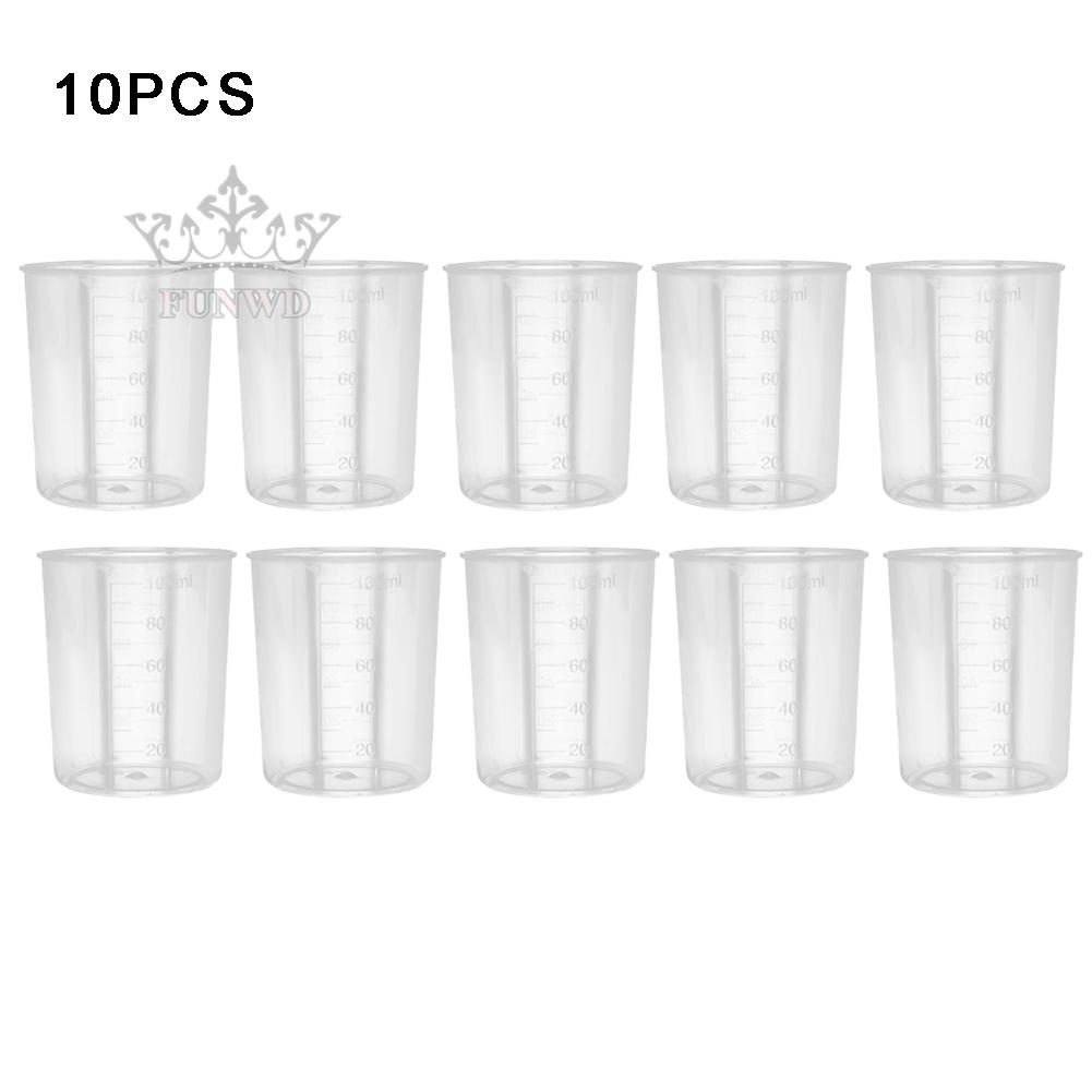 Gói 10 Cốc Đo Lường Trong Suốt Cỡ Nhỏ Tiện Dụng
