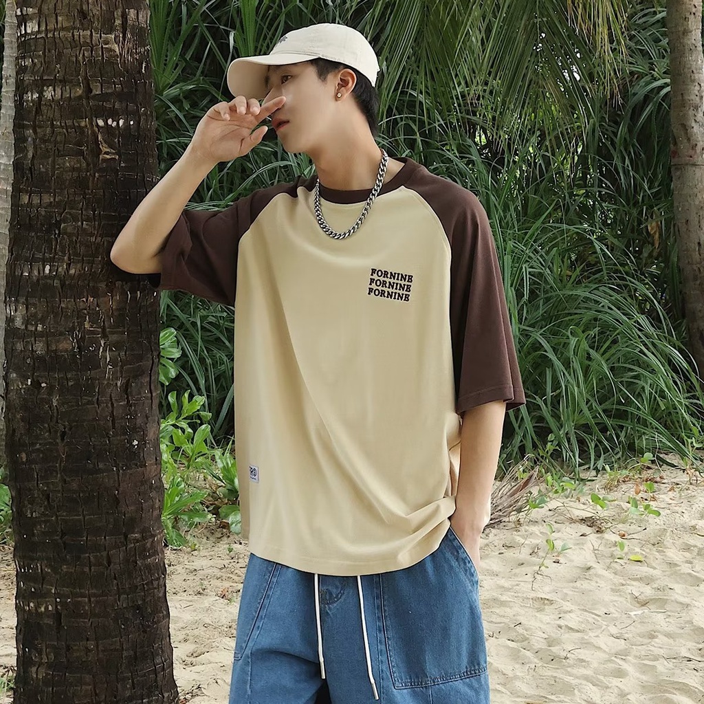 Áo Thun Tay Ngắn Cổ Tròn Màu Trơn Thời Trang Dành Cho Nam