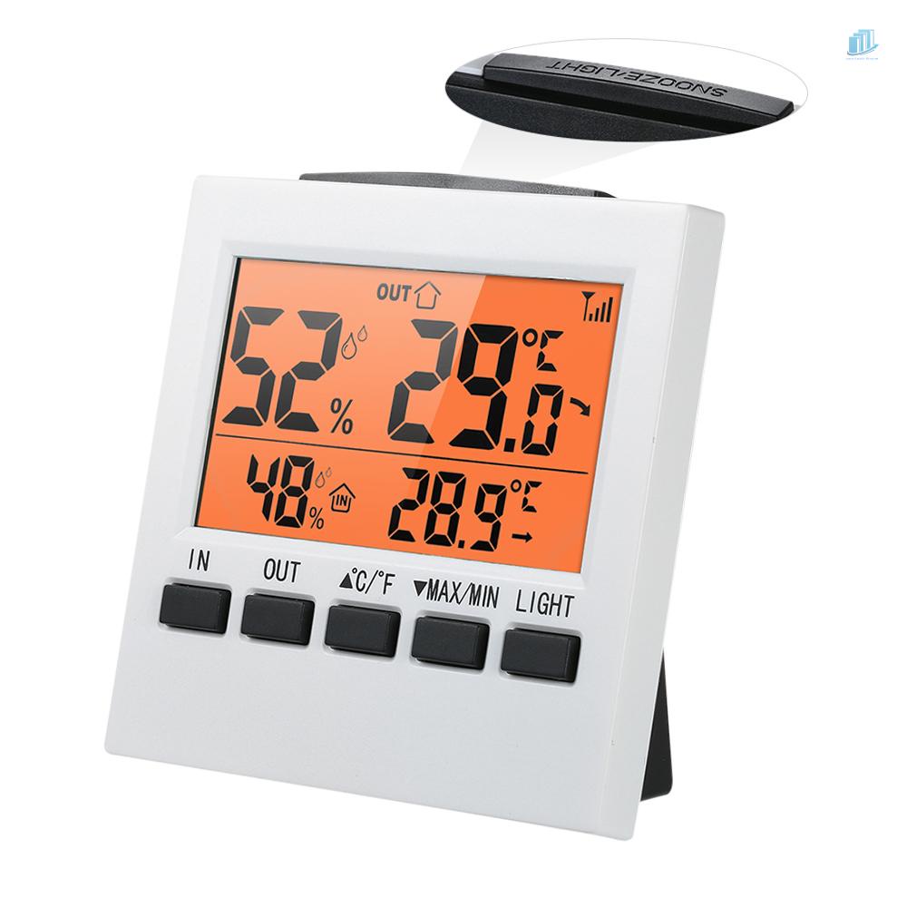 Đồng Hồ Kỹ Thuật Số Không Dây Cho Đo Nhiệt Độ Trong Nhà / Ngoài Trời °C/°F Đồng Hồ Đo Nhiệt Độ Và Độ Ẩm Max Min Chuyên Dụng