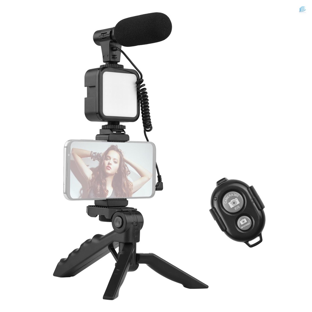 ANDOER Bộ Dụng Cụ Quay Video Vlog Với Giá Đỡ Ba Chân Và Đèn LED Và Micro Cho Điện Thoại