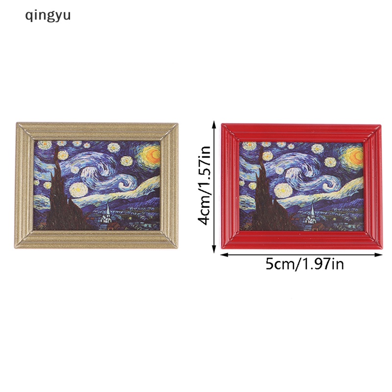 Tranh Sơn Dầu Hình Bầu Trời Sao Treo Trang Trí Nhà Búp Bê Tỉ Lệ 1: 12