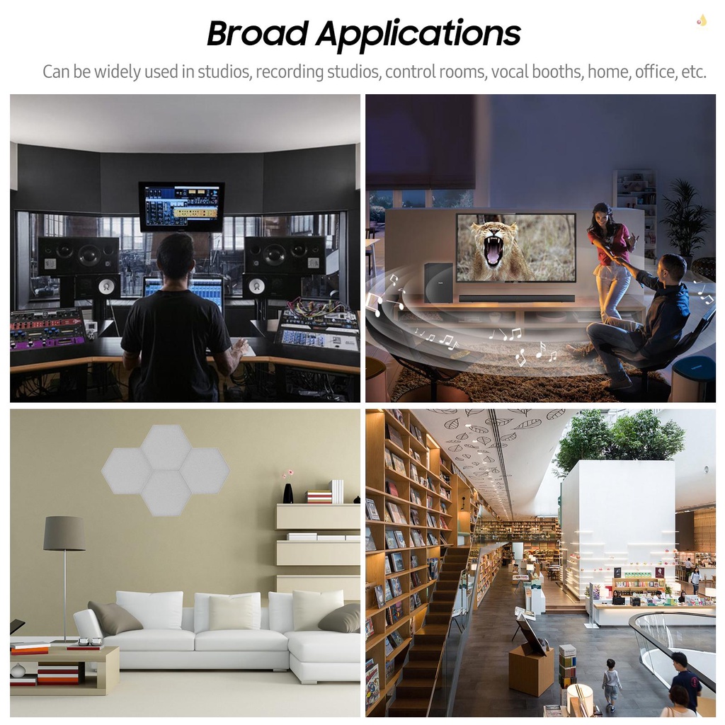 Bộ 12 Miếng Xốp Cách Âm Gắn Trần Nhà 12 * 10 * 1in