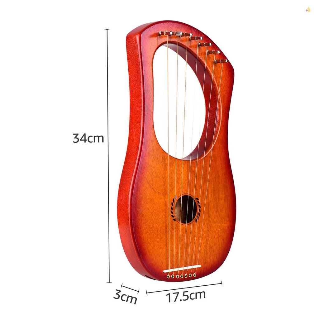 Mynice Bộ Cờ Lê Điều Chỉnh 7 Vòng Kiểu Lyre Harp Cổ Điển / 2 Miếng Vải Lau Chùi