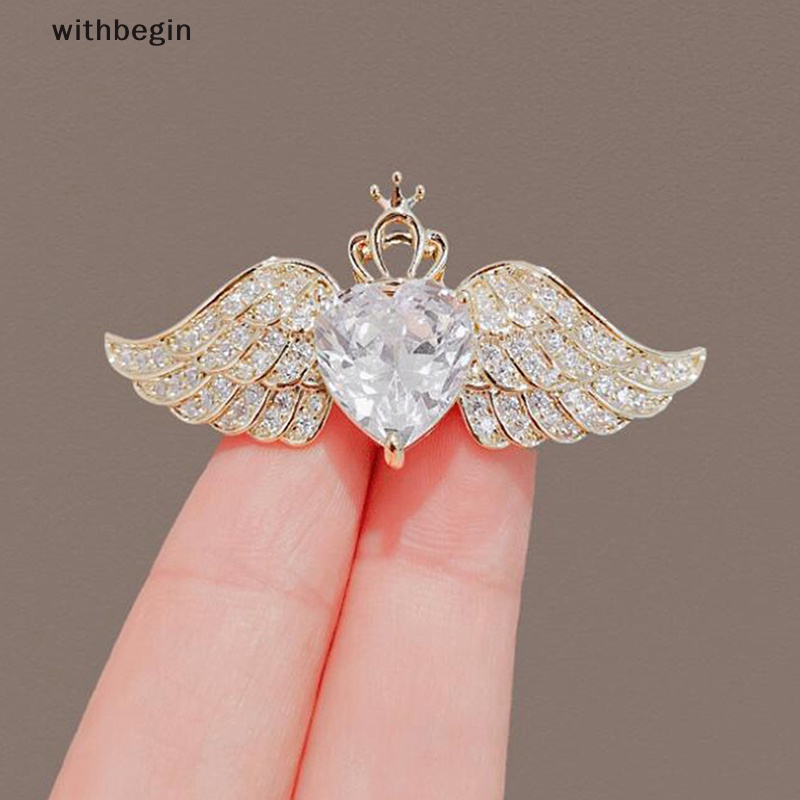Ghim Cài Áo Hình Cánh Thiên Thần Đính Đá Pha Lê Nhỏ Xinh Thời Trang Cho Nữ
