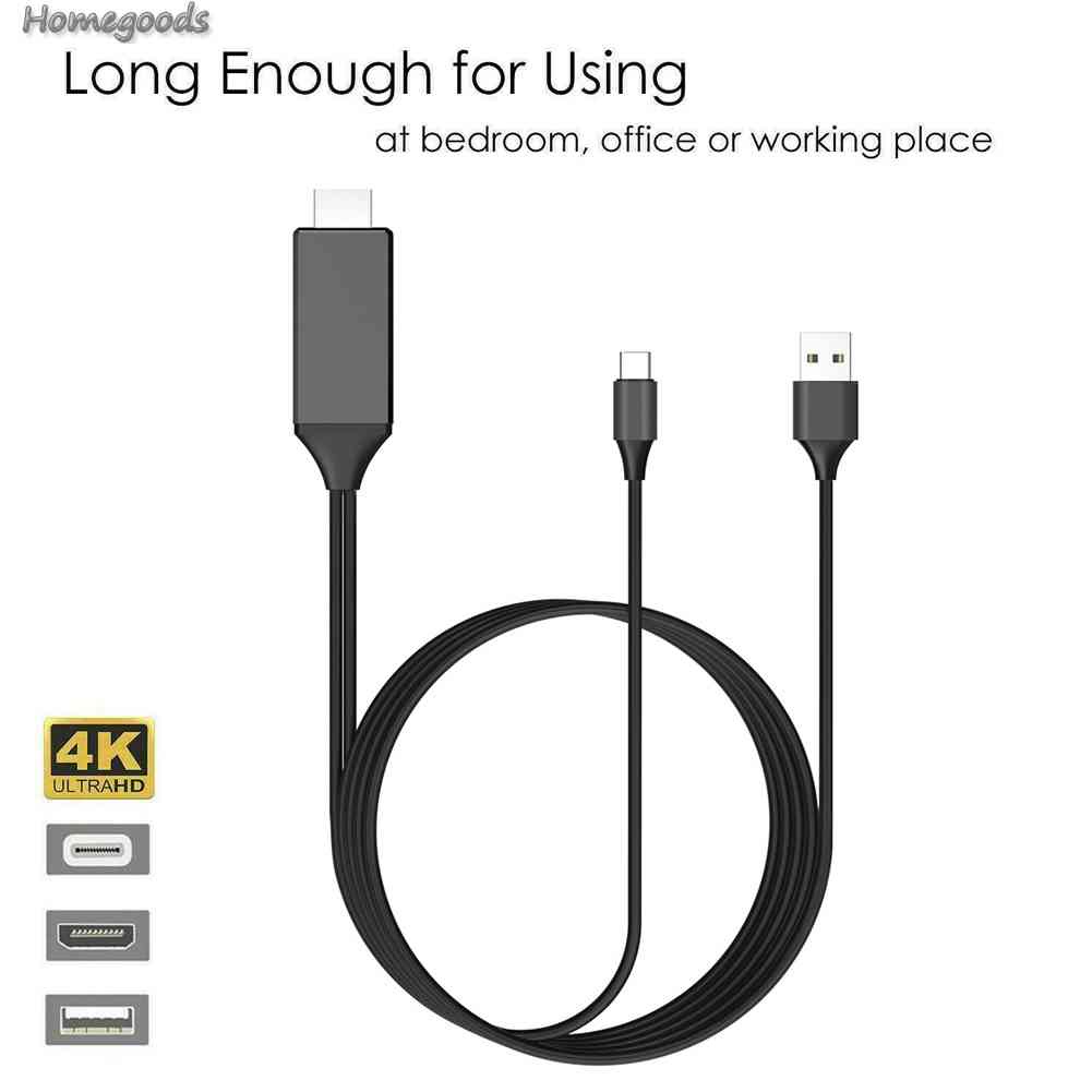 Dây Cáp Sạc Chuyển Đổi L9 USB C Sang HDMI-Compatible 4K Cho Điện Thoại Android 2023