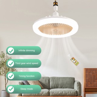 Đèn quạt trần E27 30W LED Quạt đèn chiếu sáng có thể điều chỉnh độ sáng hiện đại có điều khiển từ xa