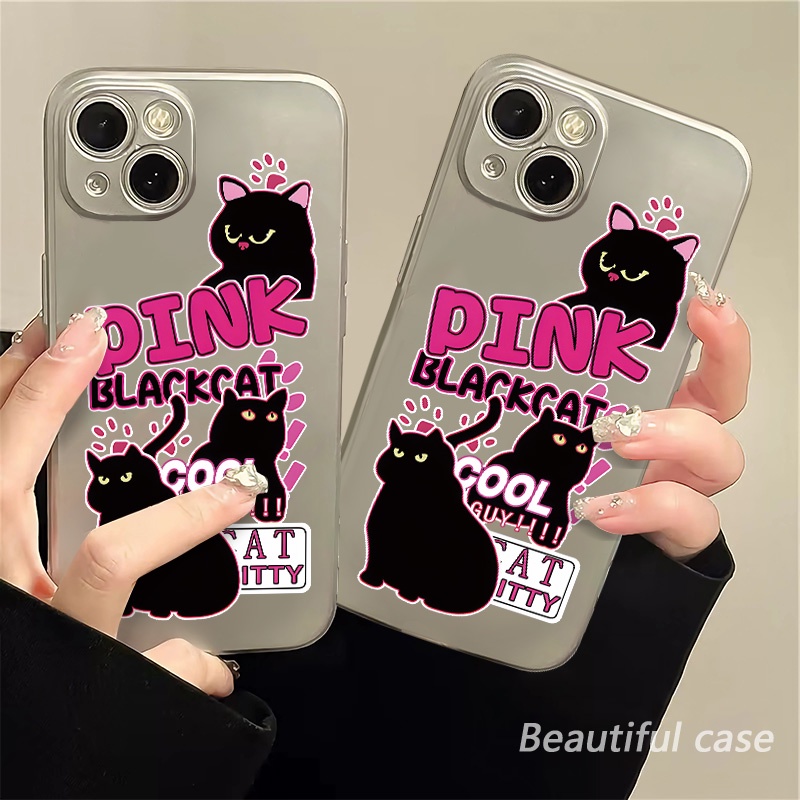 Vỏ điện thoại mèo chống sốc trong suốt tương thích cho IPhone 11 13 14 12 Pro 7 8 6s Plus XS Max X XR Vỏ mềm mại dễ thương Vỏ silicon TPU