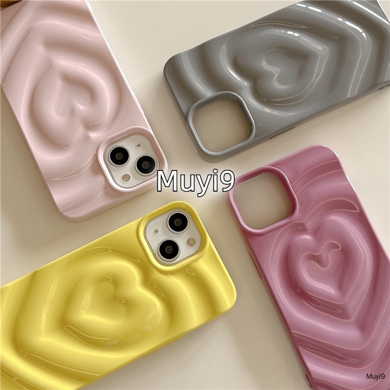 Ốp Điện Thoại Mềm Chống Rơi Họa Tiết Trái Tim 3D Cho Iphone 14Promax 13ProMax 12 Pro MAX / 11 14 / 13Pro