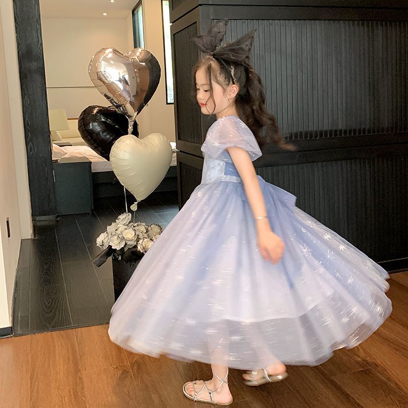 Đầm Công Chúa Vải Tuyn Thắt Nơ Thời Trang Mùa Hè Mới 2023 Dành Cho Bé Gái