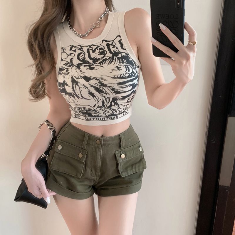 COZOK Áo Croptop Sát Nách Dáng Ôm Thời Trang Quyến Rũ Cho Nữ