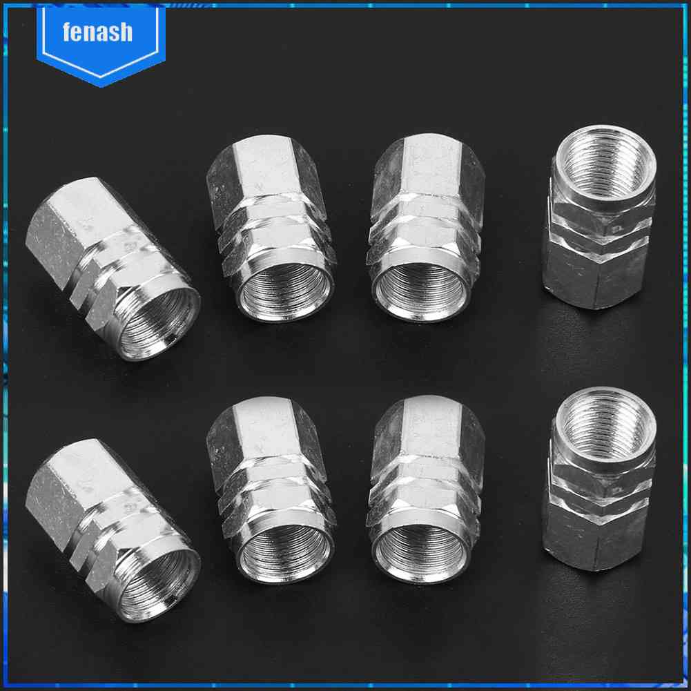 Set 8 Nắp Van Bánh Xe Hơi / Xe Máy Bằng Hợp Kim Nhôm Chống Bụi