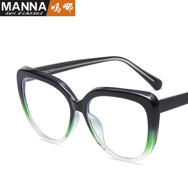 Gọng Kính Chống Ánh Sáng Xanh Hình Mắt Mèo Màu Gradient Phong Cách Âu Mỹ Thời Trang Cho Nữ