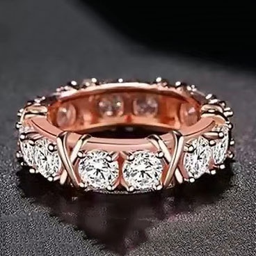Nhẫn Mạ Vàng Đính Đá Zircon Sang Trọng Thời Trang
