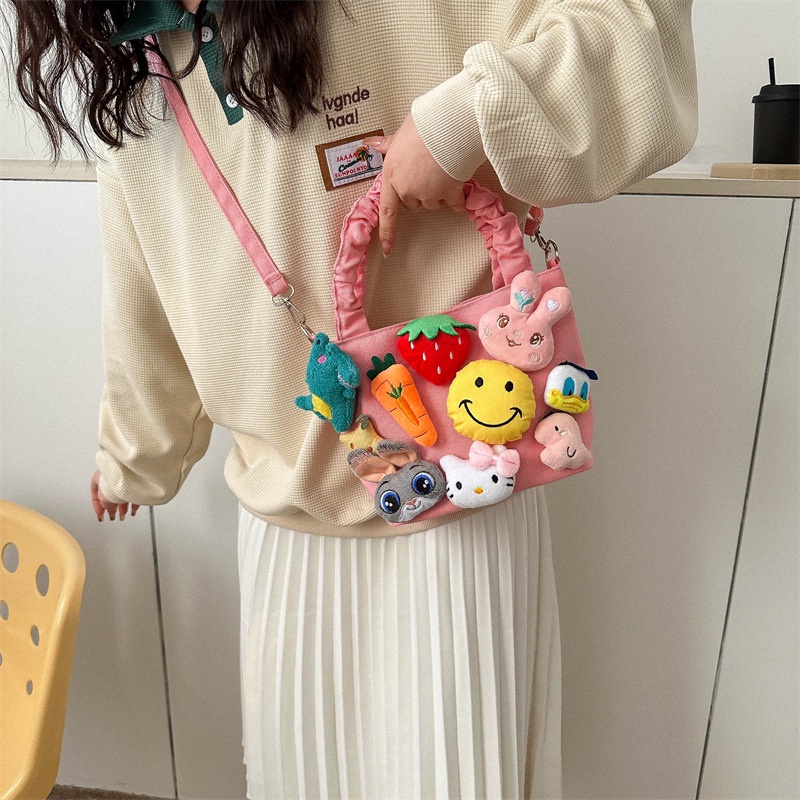 Túi đeo vai DEERE JACK xếp ly đa năng kiểu búp bê dễ thương phong cách Hàn Quốc thời trang cho nữ