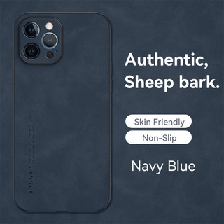 Ốp Điện Thoại Da Cừu Nhám Chống Sốc Cho iPhone 12 11 mini Pro Max X XS XR