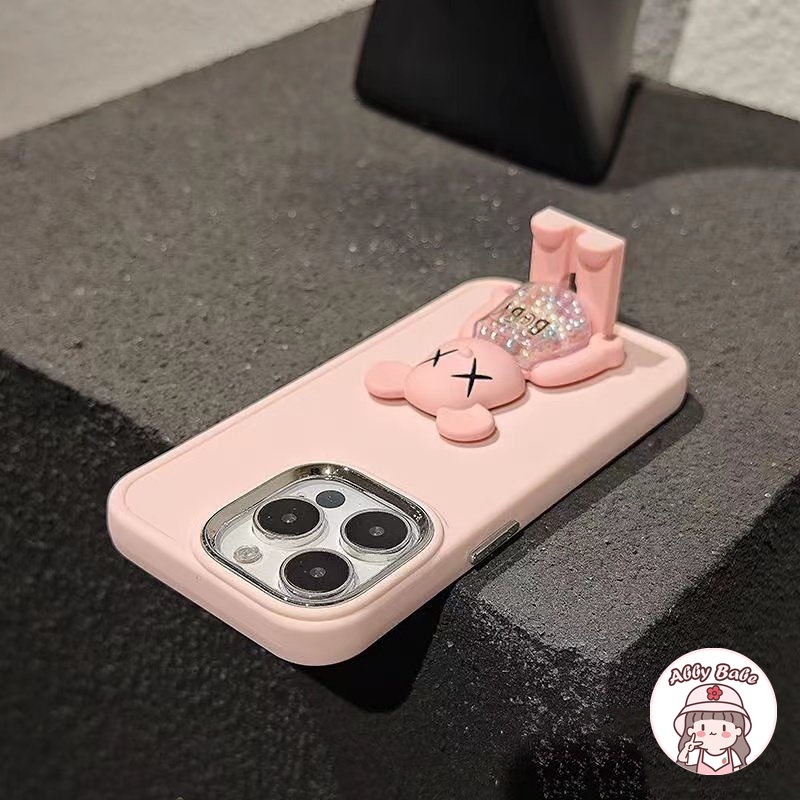 Ốp Điện Thoại TPU Mềm Nhám Chống Sốc In Hình Kaws Có Giá Đỡ Cho IPhone 14 Pro Max 11 12 11 Pro Max X XS 7Plus