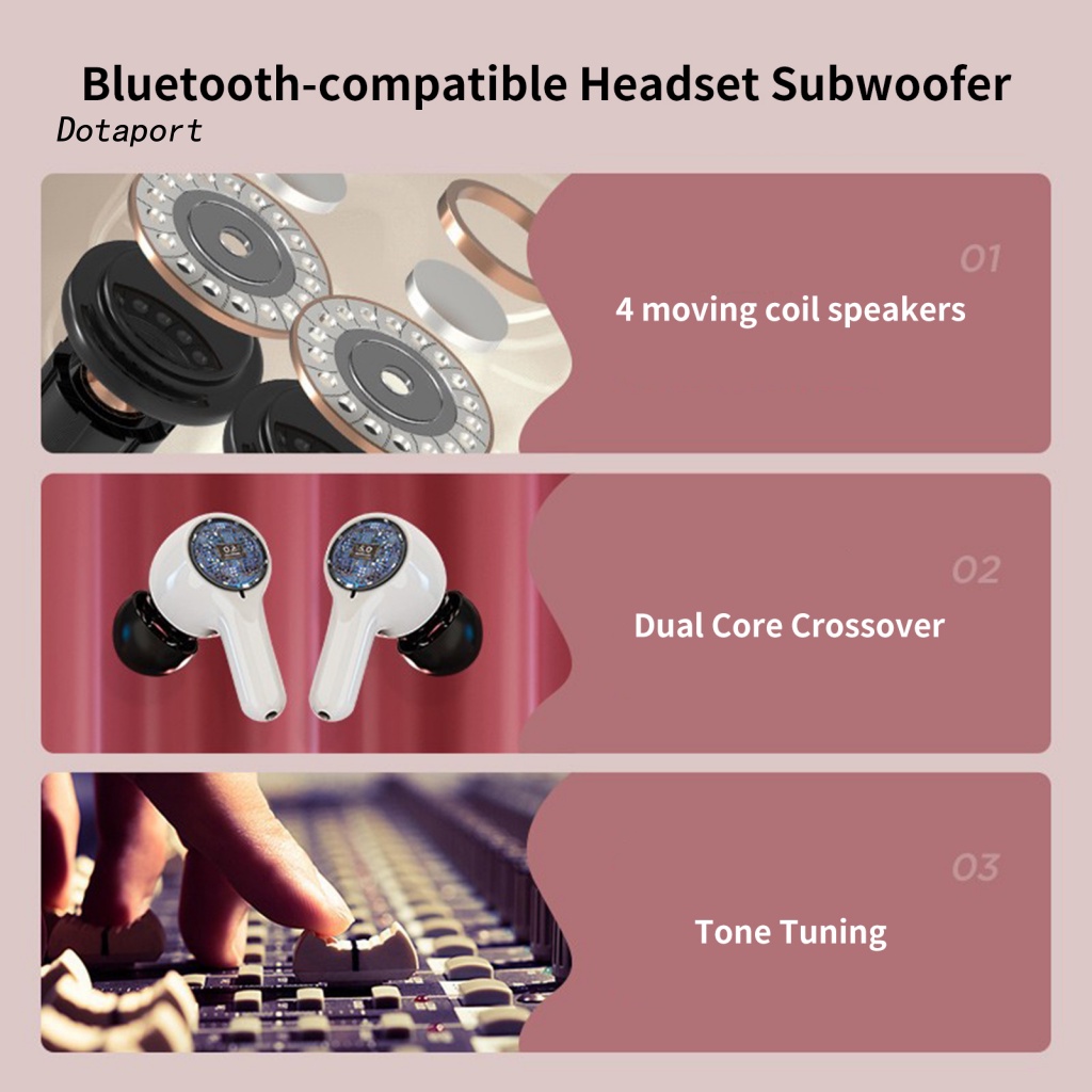 Tai Nghe KDDT-T22 Mega Bass Lõi Kép Không Dây Bluetooth 5.2 Âm Thanh HiFi Kiểu Dáng Thể Thao