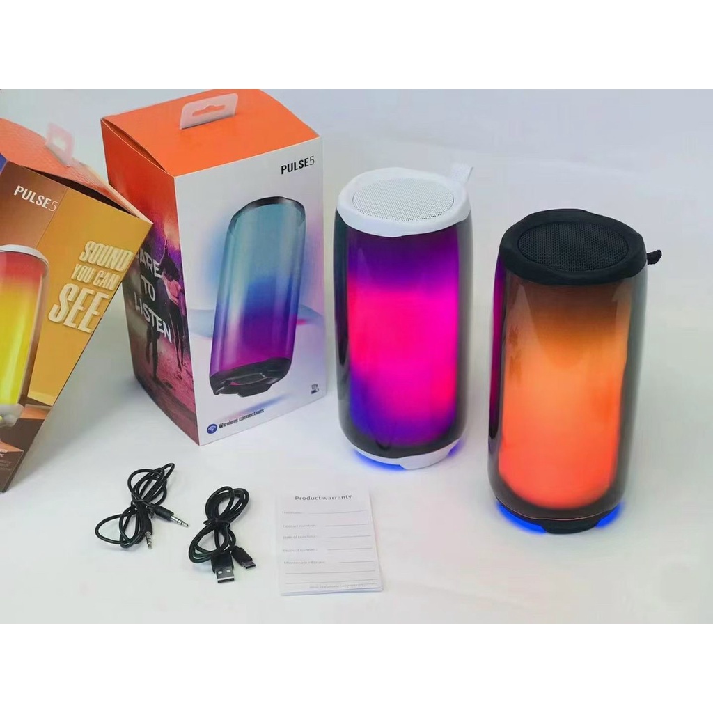 Loa Bluetooth JBL Pulse 5 Đèn Led Full 360 Độ Theo Nhạc, Pin Cực Trâu Có cổng jack 3.5