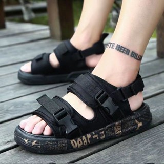  Big Size 37-45 Dép Sandal Nam Đế Dày Chống Trượt Thời Trang Đen   Giày xăng đan 44 