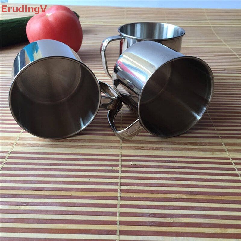 Bộ 5 Cốc Uống Trà / Cà Phê Bằng Inox Tiện Dụng Mang Theo Du Lịch Cắm Trại